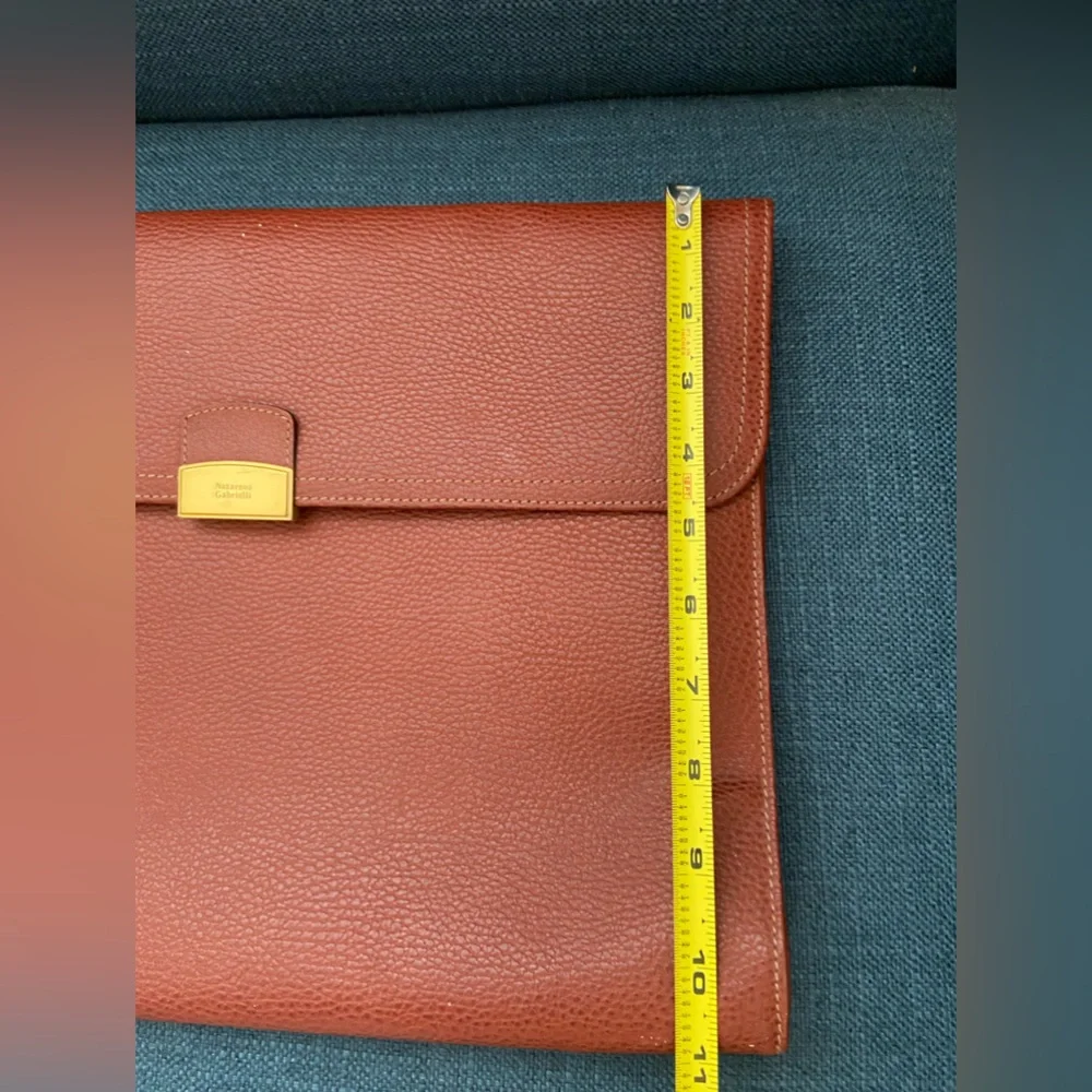 Vintage Nazarene Gabrielli Leather Copper Red Brown Portfolio Large Case Unisex